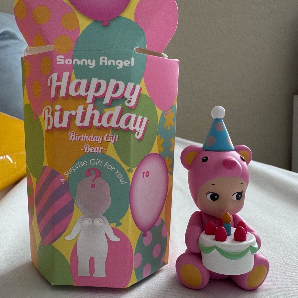 SOLD— Sonny Angel Birthday Series ; Pink Bear